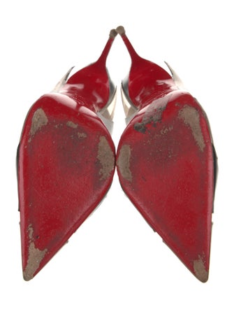 Christian Louboutin Leather Colorblock Pattern Slingback Pumps