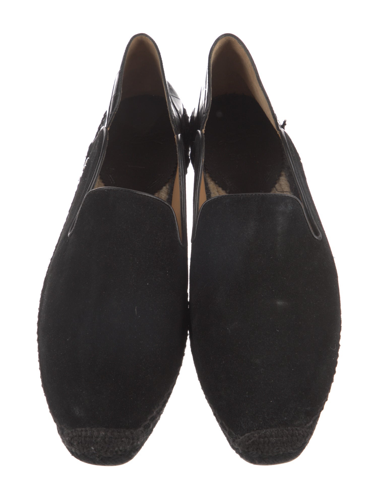 Christian Louboutin Suede Leather Trim Embellishment Espadrilles