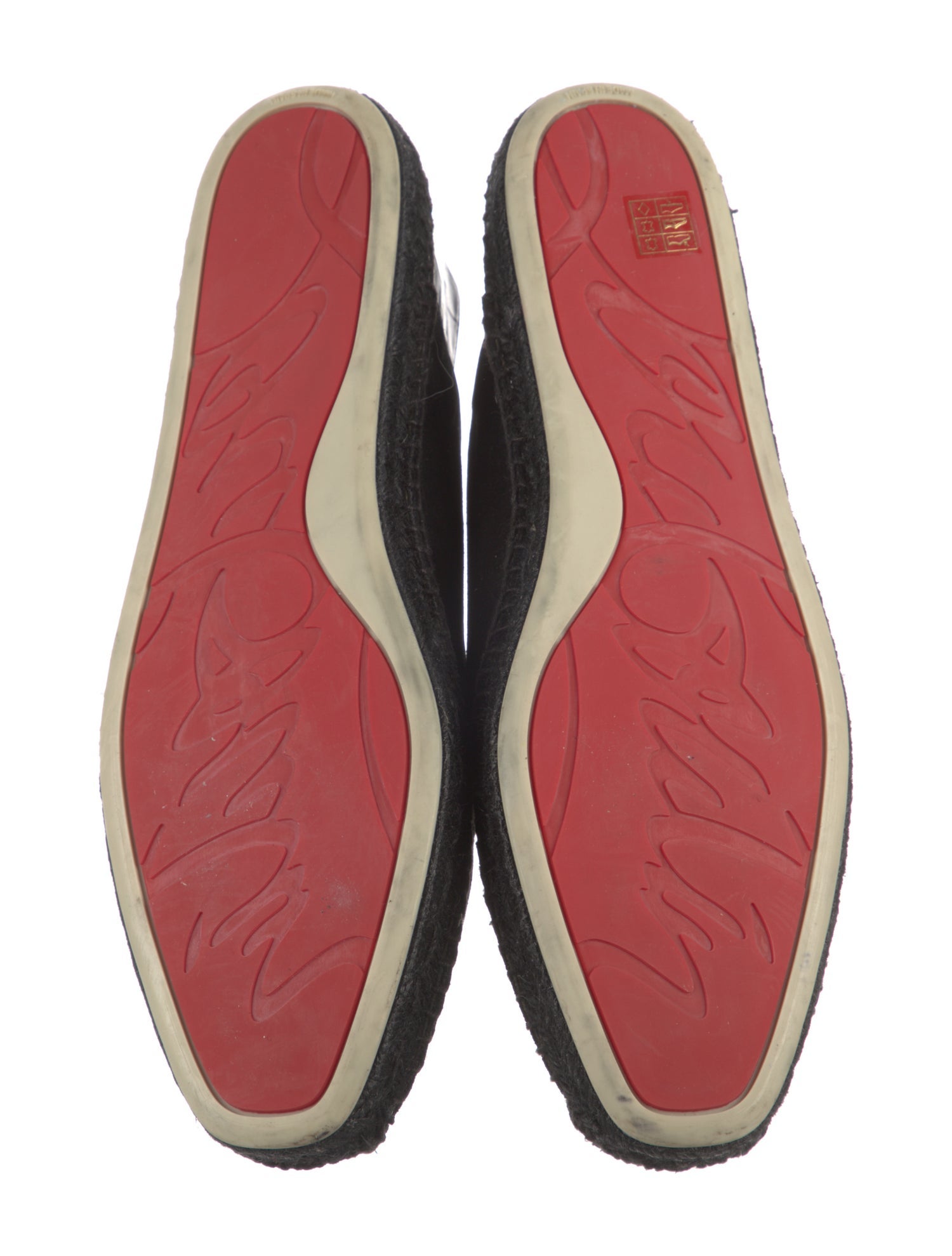 Christian Louboutin Suede Leather Trim Embellishment Espadrilles