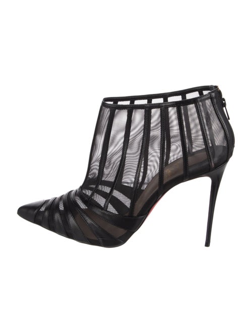 Christian Louboutin Mesh Leather Trim Embellishment Pumps