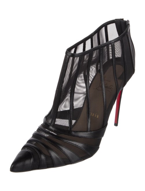 Christian Louboutin Mesh Leather Trim Embellishment Pumps