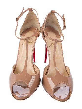 Christian Louboutin Patent Leather T-Strap Pumps