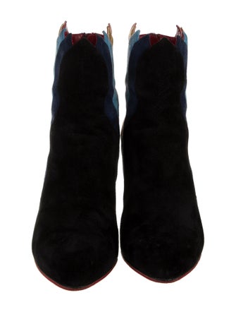 Christian Louboutin Suede Colorblock Pattern Boots