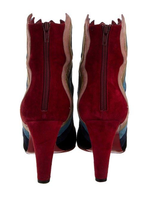 Christian Louboutin Suede Colorblock Pattern Boots