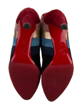 Christian Louboutin Suede Colorblock Pattern Boots