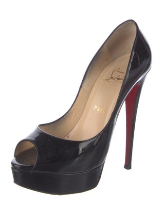 Christian Louboutin Patent Leather Keyhole Accent Pumps