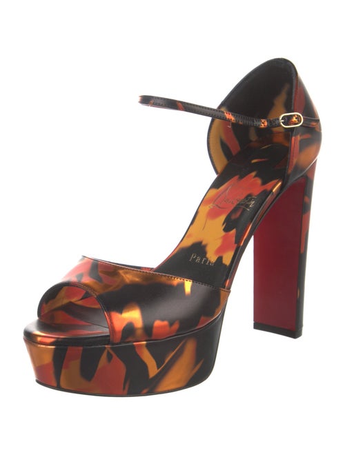 Christian Louboutin Leather Printed D'Orsay Pumps