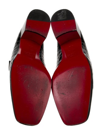 Christian Louboutin Embossed Leather Chain-Link Accents Pumps