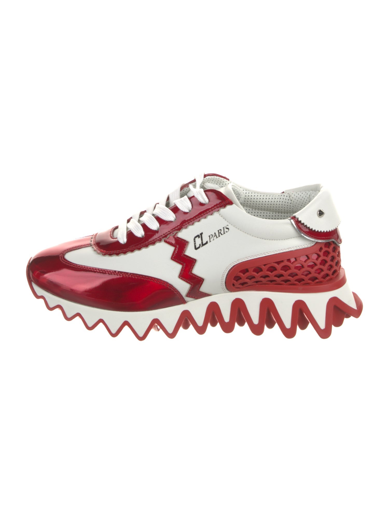 Christian Louboutin Spike Accents Leather Sneakers