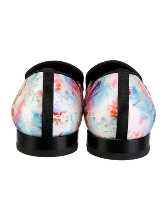 Christian Louboutin Satin Floral Print Loafers