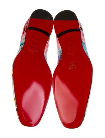 Christian Louboutin Satin Floral Print Loafers