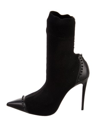 Christian Louboutin Spike Accents Studded Accents Sock Boots