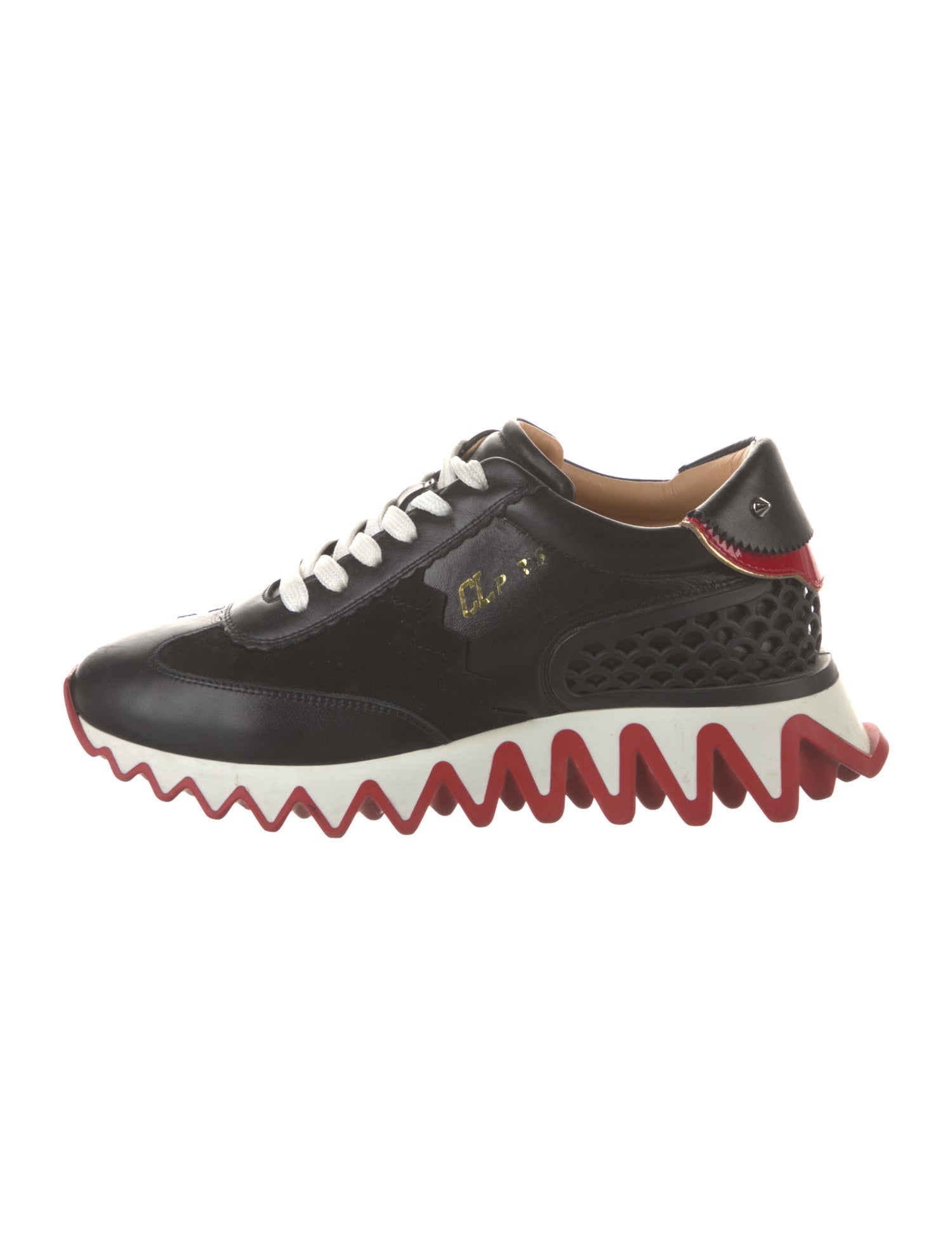 Christian Louboutin Leather Studded Accents Sneakers