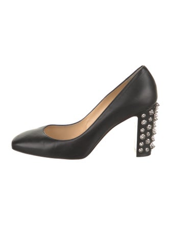 Christian Louboutin Spike Accents Leather Pumps