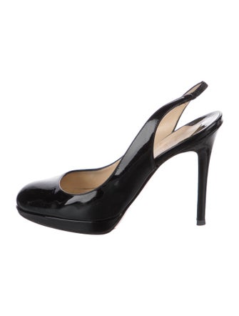 Christian Louboutin Patent Leather Slingback Pumps