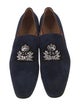 Christian Louboutin Suede Crystal Embellishments Loafers