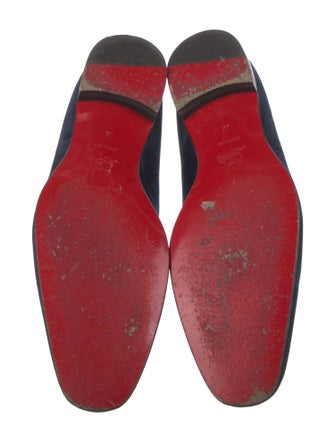 Christian Louboutin Suede Crystal Embellishments Loafers