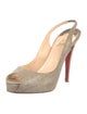 Christian Louboutin Canvas Slingback Pumps