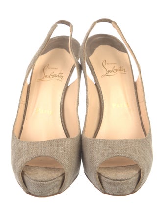 Christian Louboutin Canvas Slingback Pumps