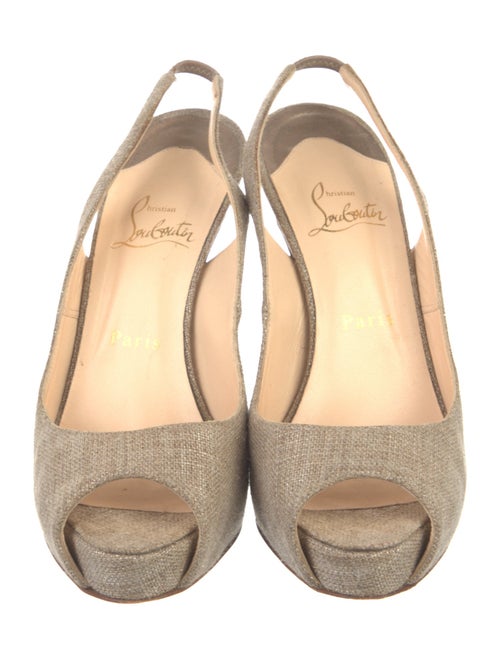 Christian Louboutin Canvas Slingback Pumps