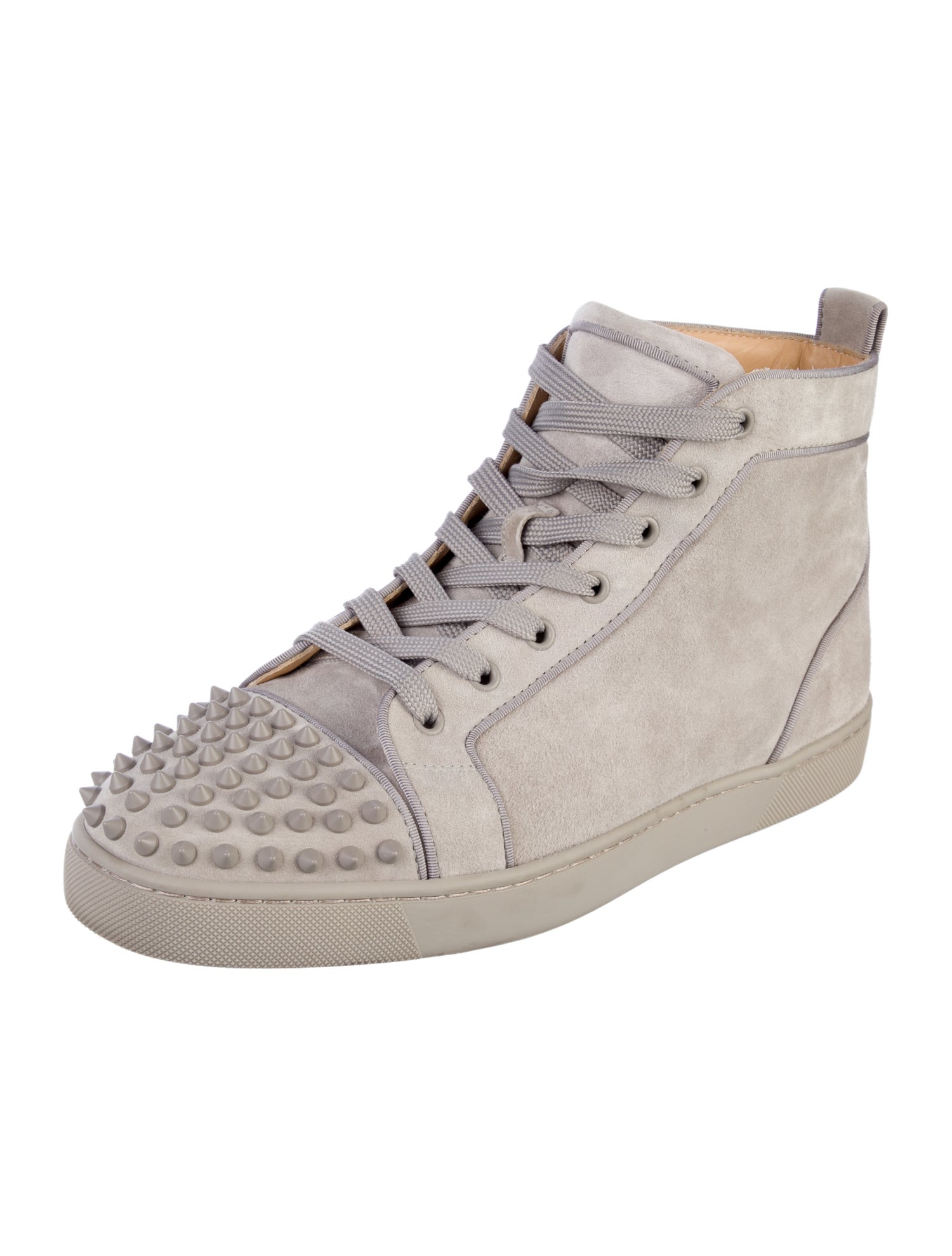 Christian Louboutin Spike Accents Suede Sneakers