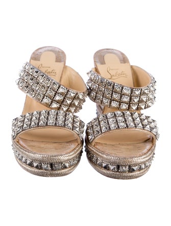 Christian Louboutin Spike Accents Glitter Accents Espadrilles