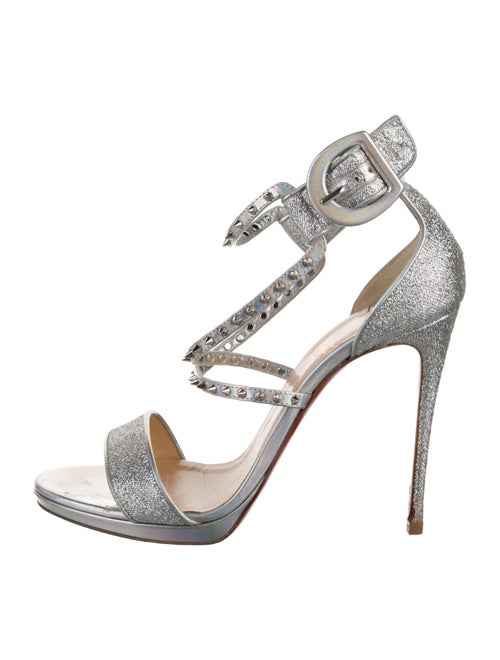 Christian Louboutin Spike Accents Glitter Sandals