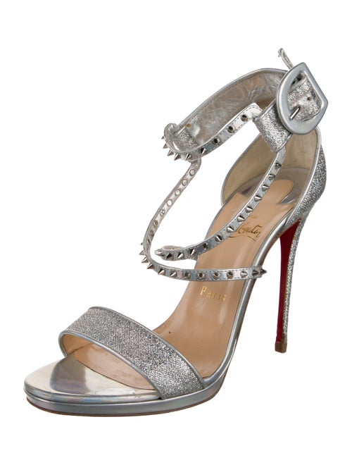 Christian Louboutin Spike Accents Glitter Sandals