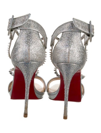 Christian Louboutin Spike Accents Glitter Sandals