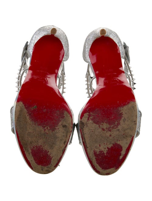 Christian Louboutin Spike Accents Glitter Sandals