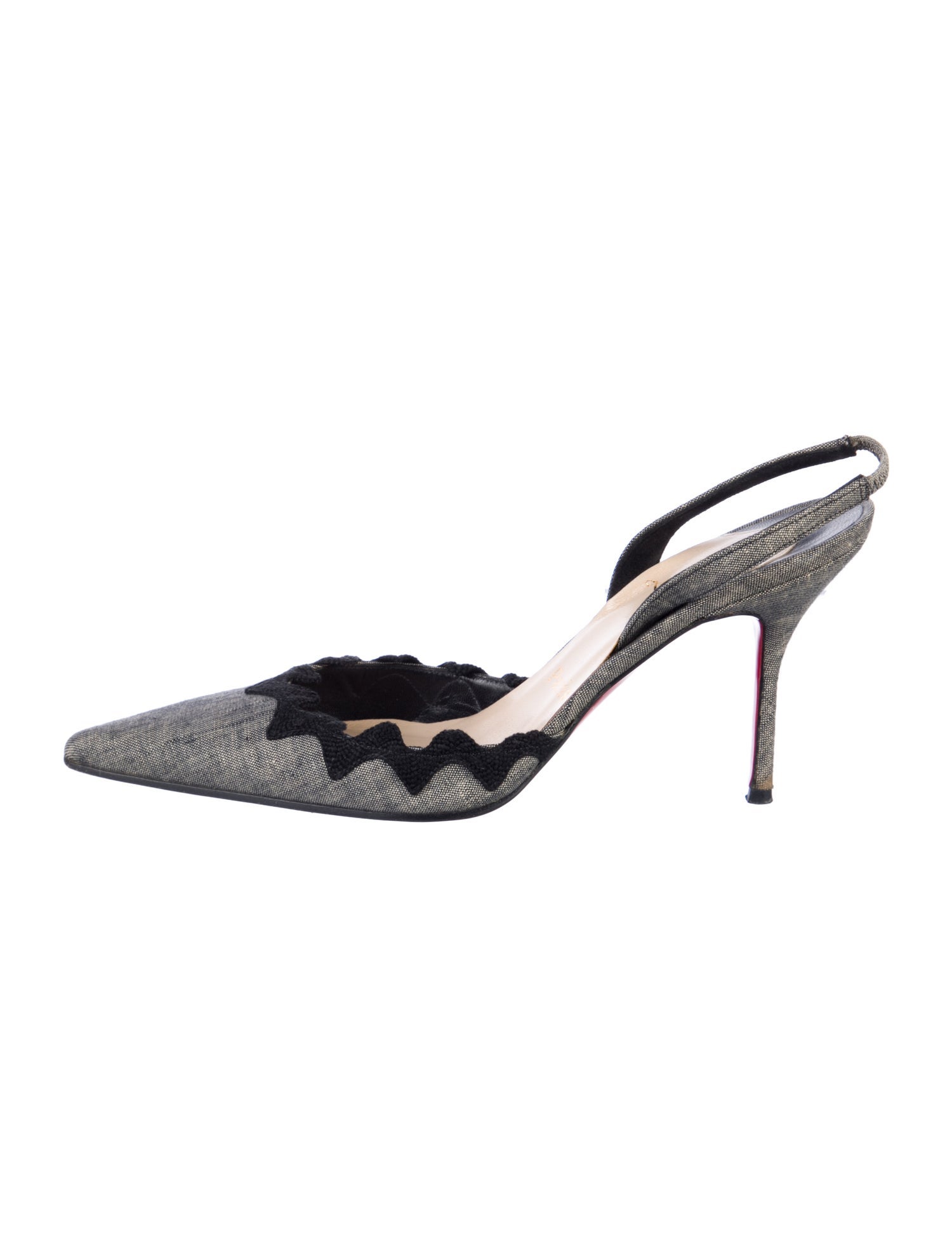 Christian Louboutin Scalloped Accent Slingback Pumps