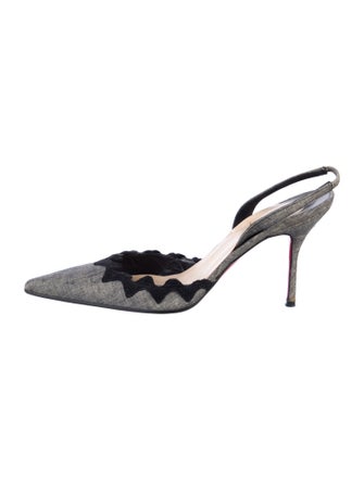 Christian Louboutin Scalloped Accent Slingback Pumps