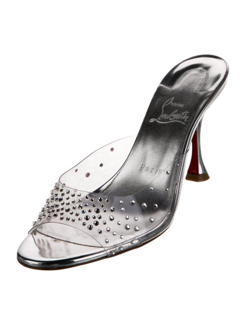 Christian Louboutin PVC Crystal Embellishments Slides