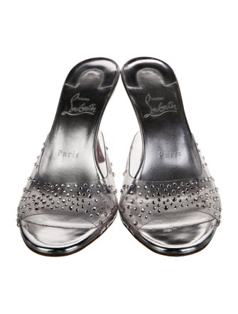 Christian Louboutin PVC Crystal Embellishments Slides