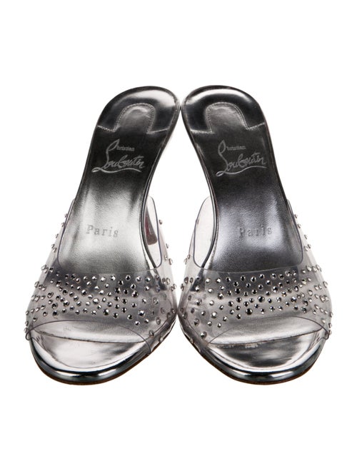 Christian Louboutin PVC Crystal Embellishments Slides