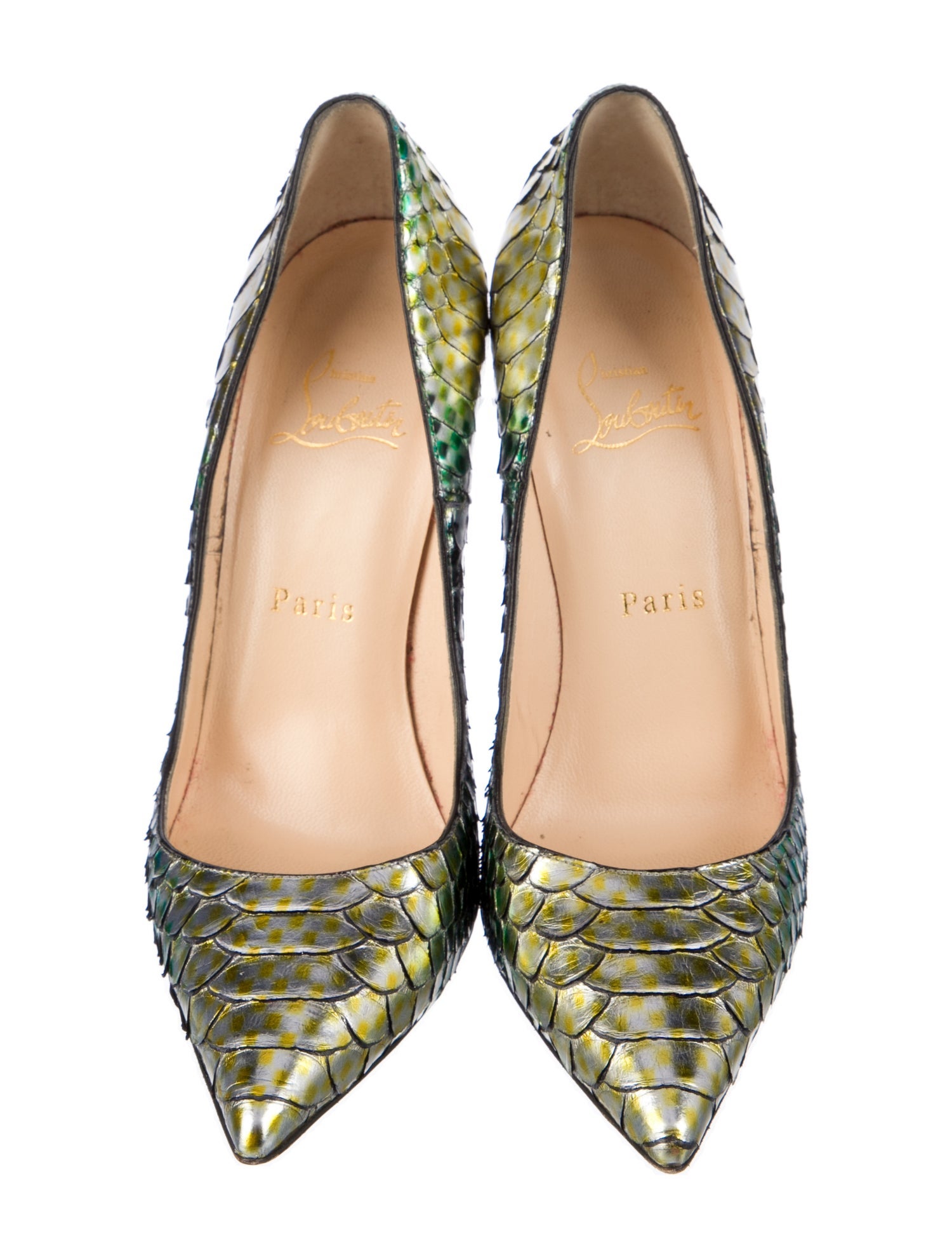 Christian Louboutin Python Animal Print Pumps