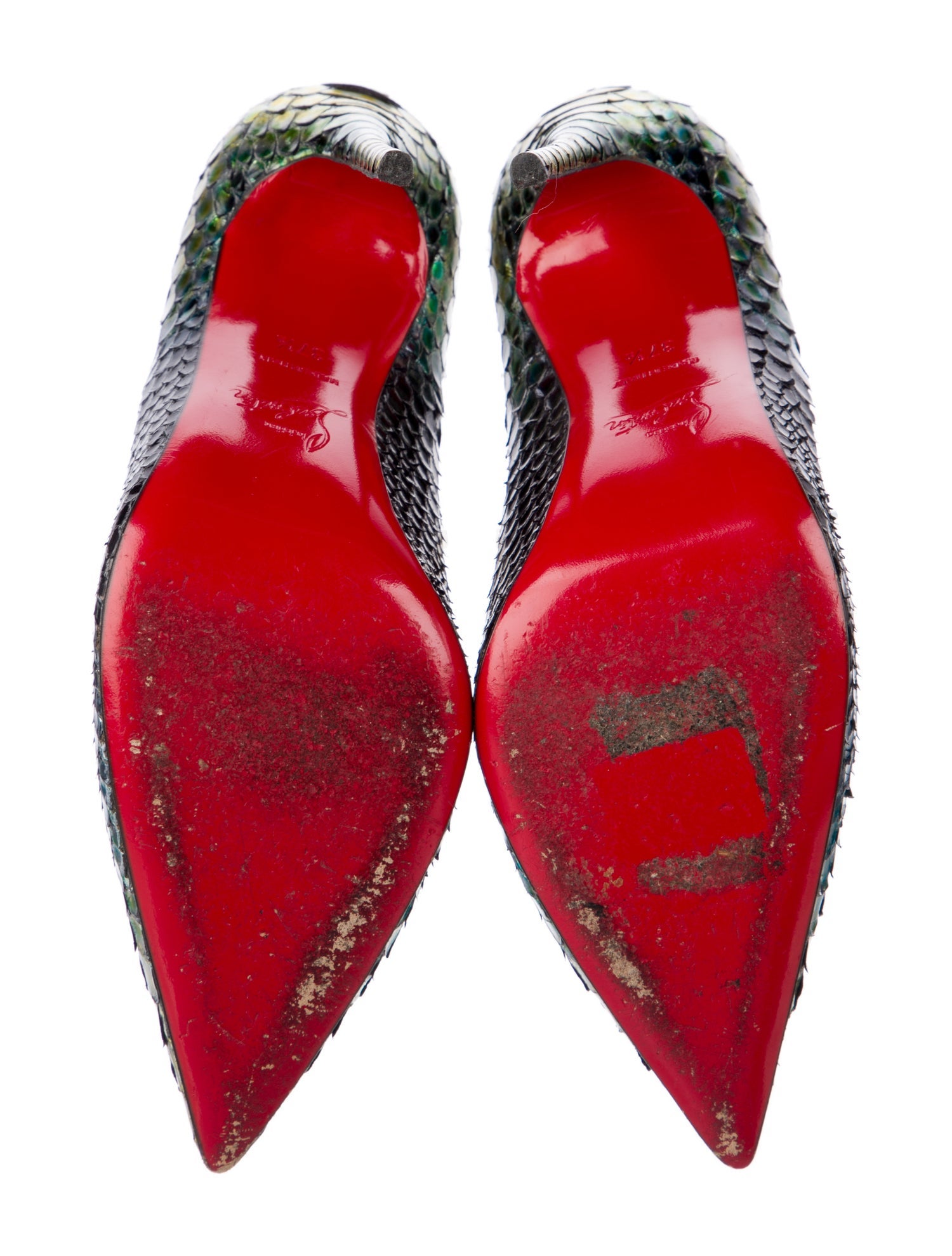 Christian Louboutin Python Animal Print Pumps