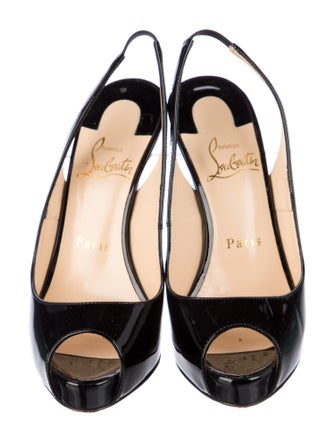 Christian Louboutin Patent Leather Slingback Pumps