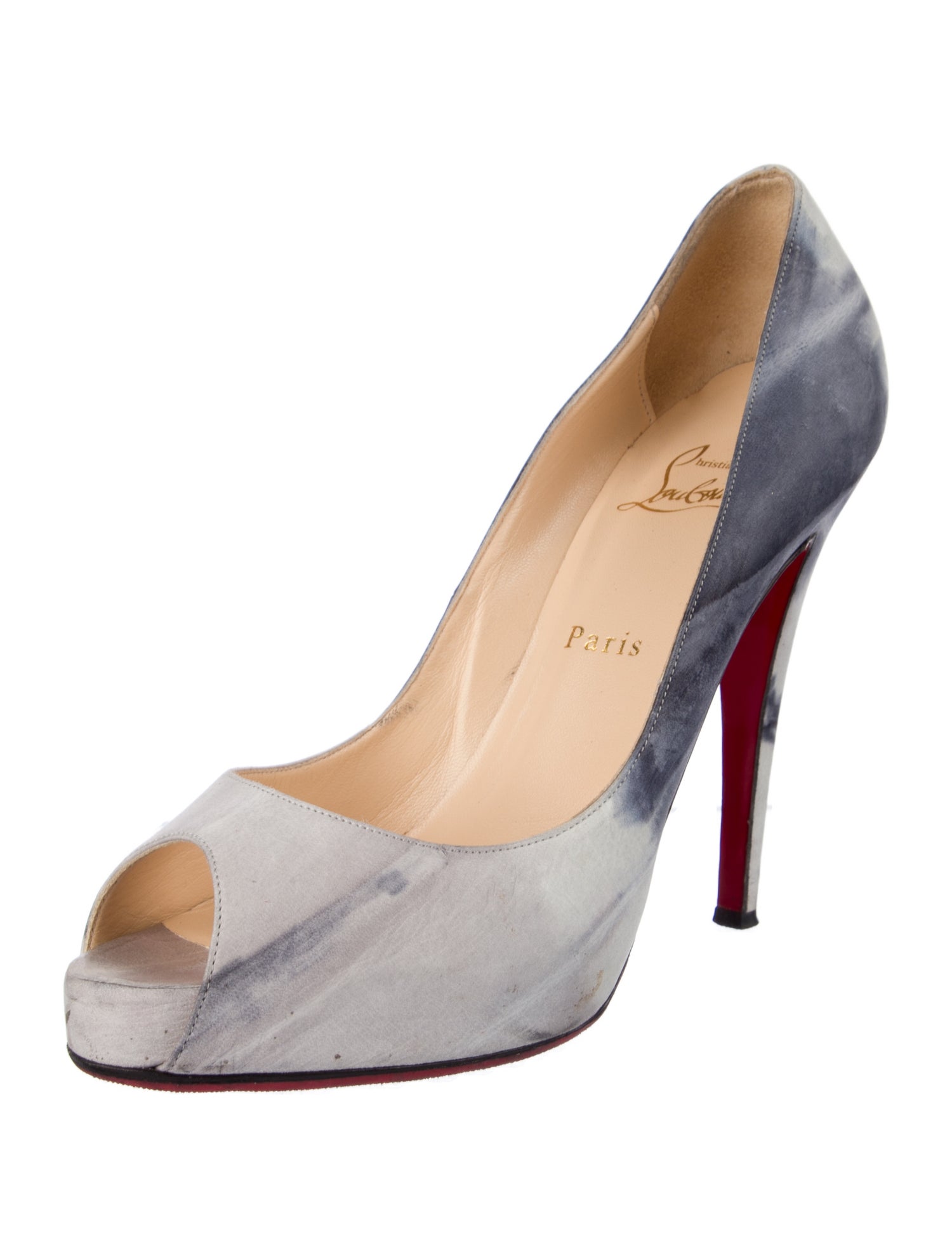 Christian Louboutin Suede Printed Pumps