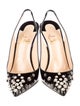 Christian Louboutin Spike Accents Patent Leather Slingback Pumps
