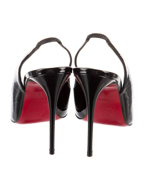 Christian Louboutin Spike Accents Patent Leather Slingback Pumps