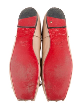 Christian Louboutin Leather Bow Accents Ballet Flats