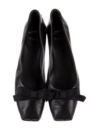 Christian Louboutin Leather Bow Accents Pumps