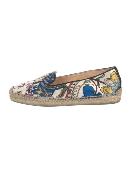 Christian Louboutin Satin Floral Print Espadrilles