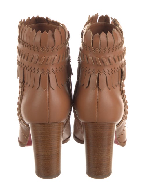 Christian Louboutin Leather Fringe Trim Accent Boots