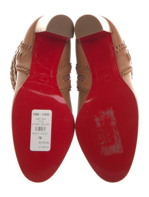 Christian Louboutin Leather Fringe Trim Accent Boots