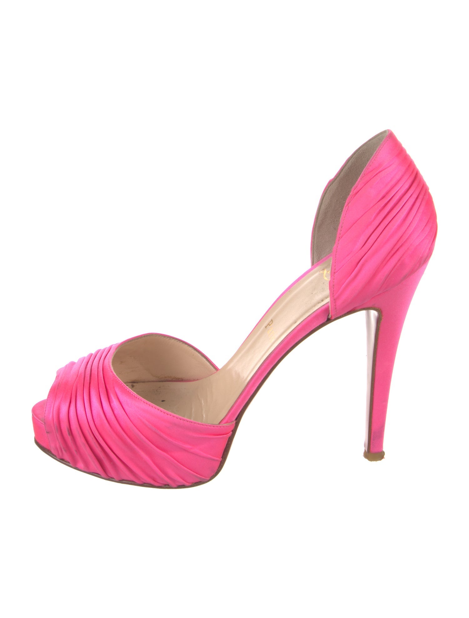 Christian Louboutin Satin Ruffle Embellishment Sandals