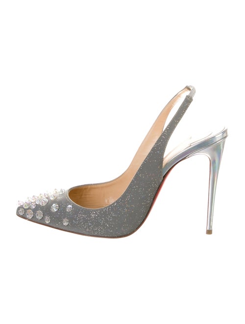 Christian Louboutin Spike Accents Patent Leather Slingback Pumps