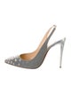 Christian Louboutin Spike Accents Patent Leather Slingback Pumps
