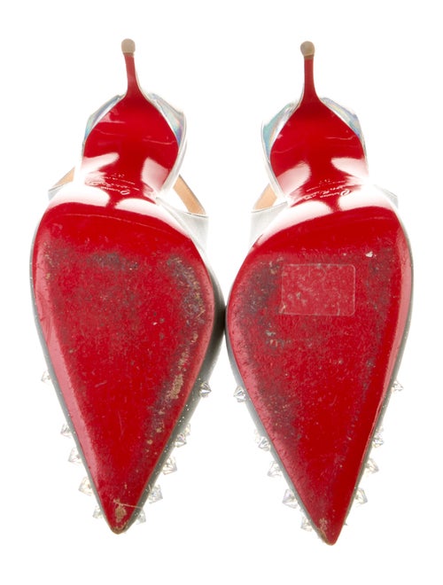 Christian Louboutin Spike Accents Patent Leather Slingback Pumps